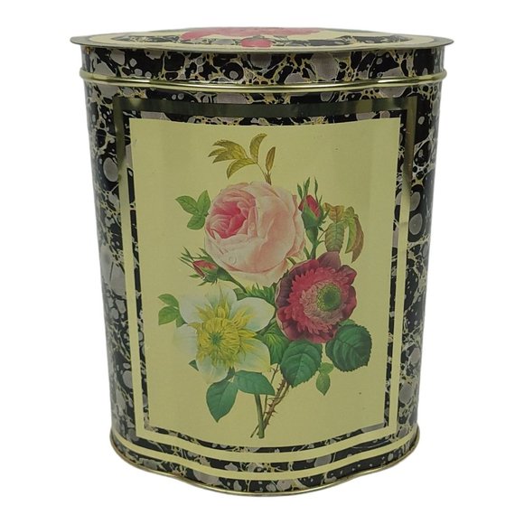 Vintage Raphael Tuck Sons Tin Container Floral Rose Storage Made In England - Picture 5 of 10